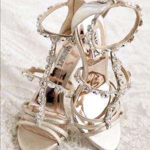 BADGLEY MISCHKA Womens BFY2 Gold Heeled Sandals